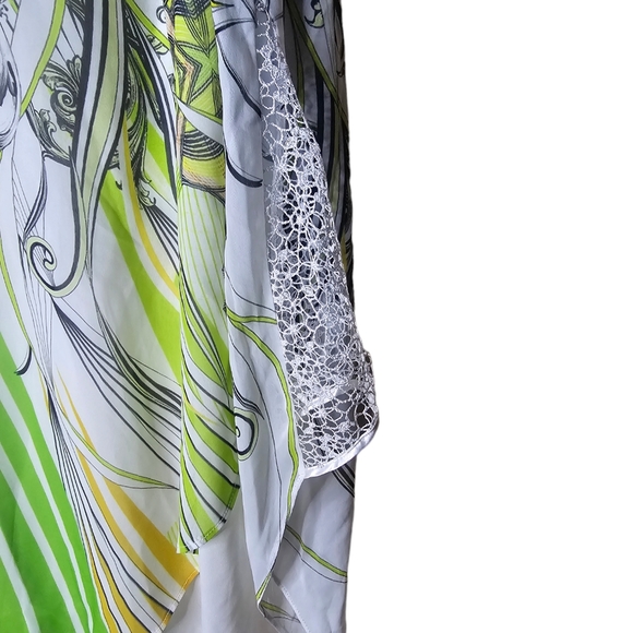 Genese women's white green gray yellow outfit top and bottom size 40/ M - Picture 12 of 12